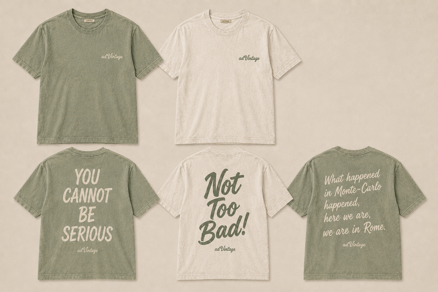 adVintage green and cream product mockup